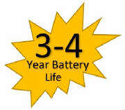 Battery life 3 to 4 years